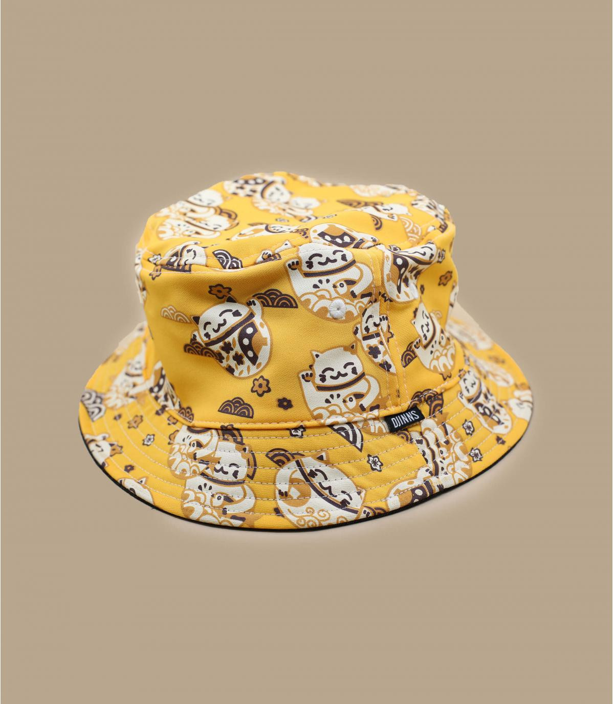 Bucket Lucky Cat Linen black Djinns